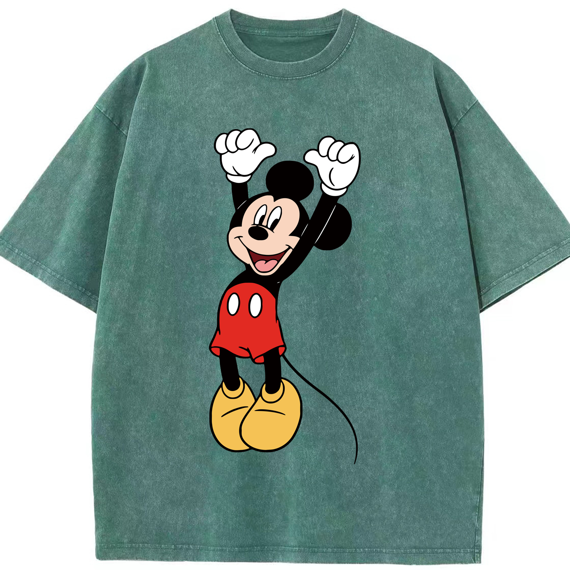 （画像用） ミッキーマウス Mickey Mouse 綿100% ヴィンテージ風 半袖Tシャツ（フロントプリント）